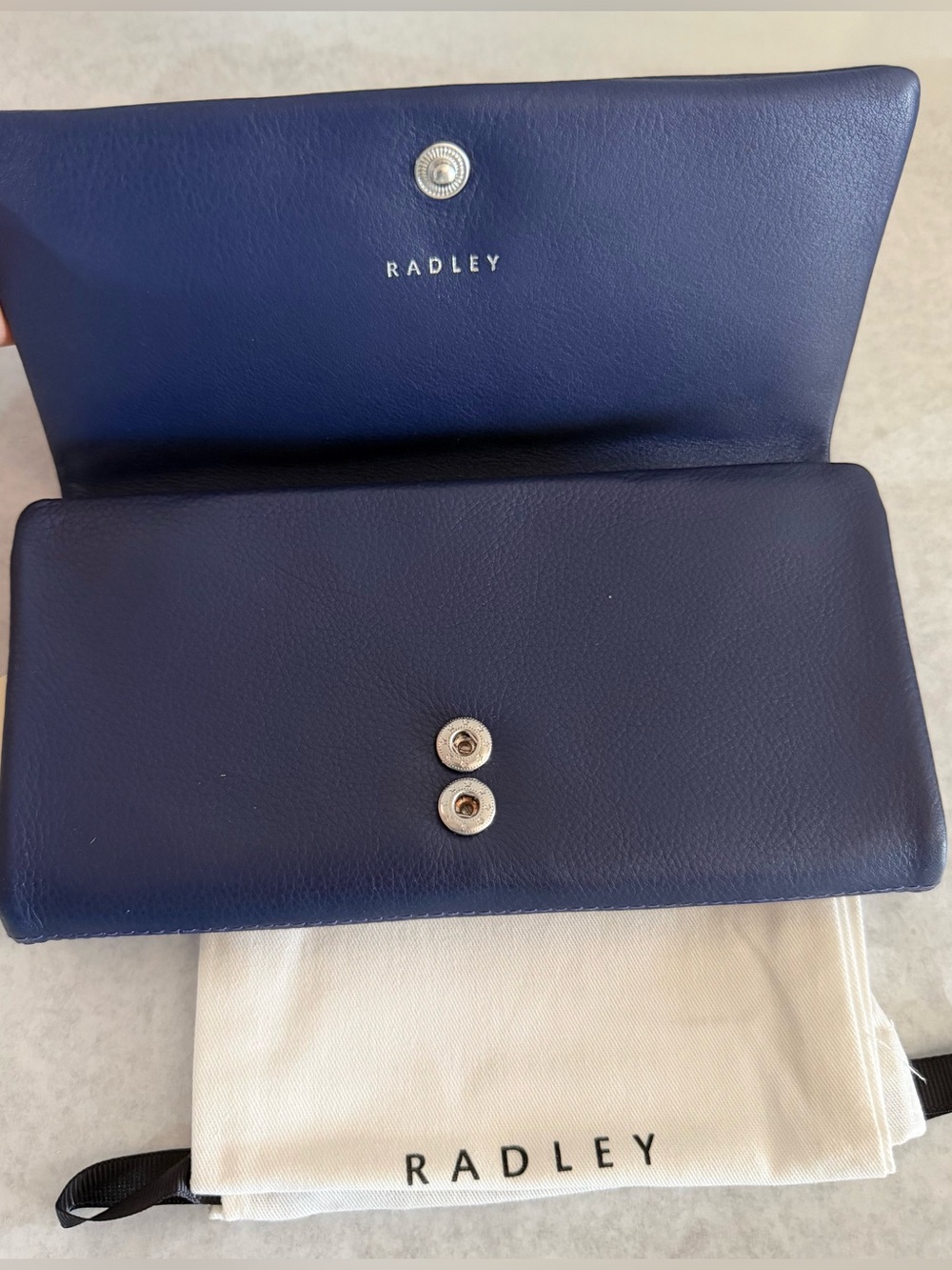 RADLEY LONDON Navy Leather Snap Wallet